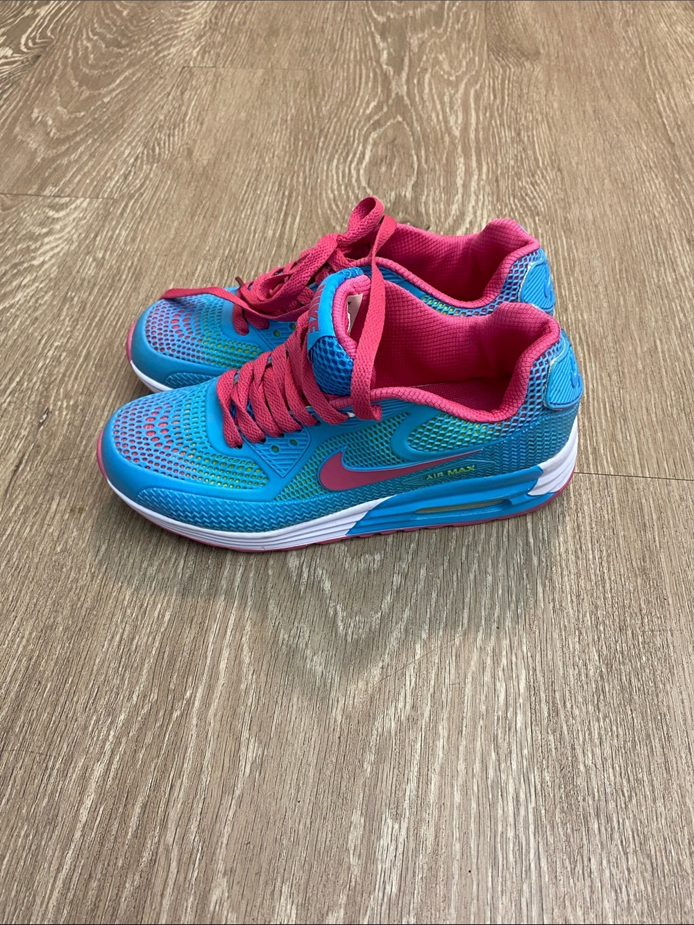 Nike Blue and Pink Air Max Trainers
